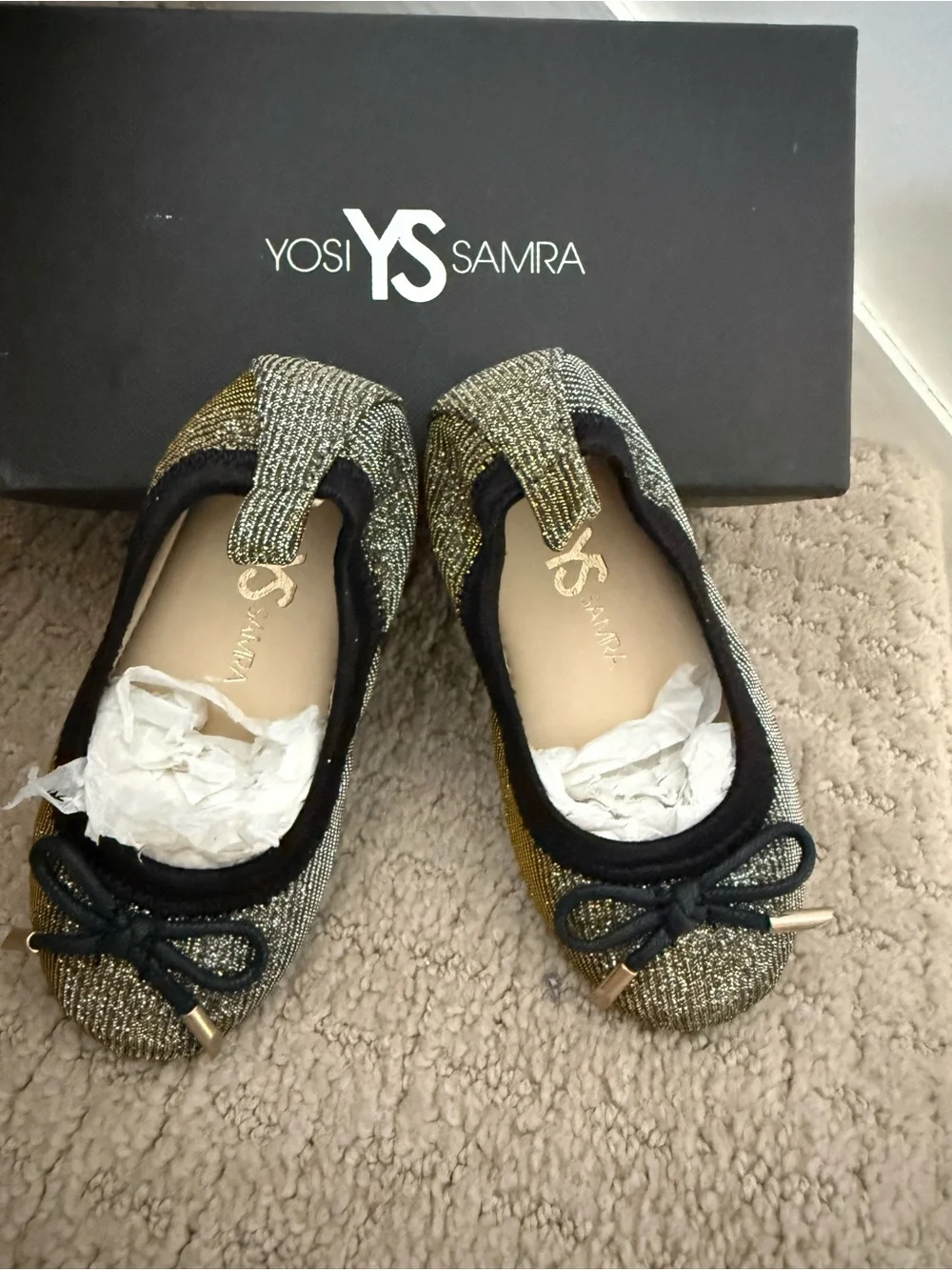 Yosi Samra NWT  Glitter Ballet Flats